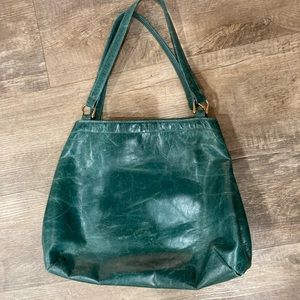 Authentic leather Satchel brand purse/handbag; VGUC; jade green